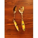 Coppia Insalata d'appoggio Limone Acciaio Inox e Ceramica