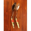 Coppia Insalata d'appoggio Pomodoro e Oliva Acciaio Inox e Ceramica