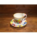 Cappuccino or Tea Cup with Saucer Rustic Rims
