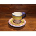 Rustic Espresso Cup decorated with stripes
