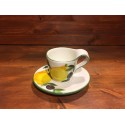 Kaffeetasse Espresso mit Zitronen Oliven Dekoration