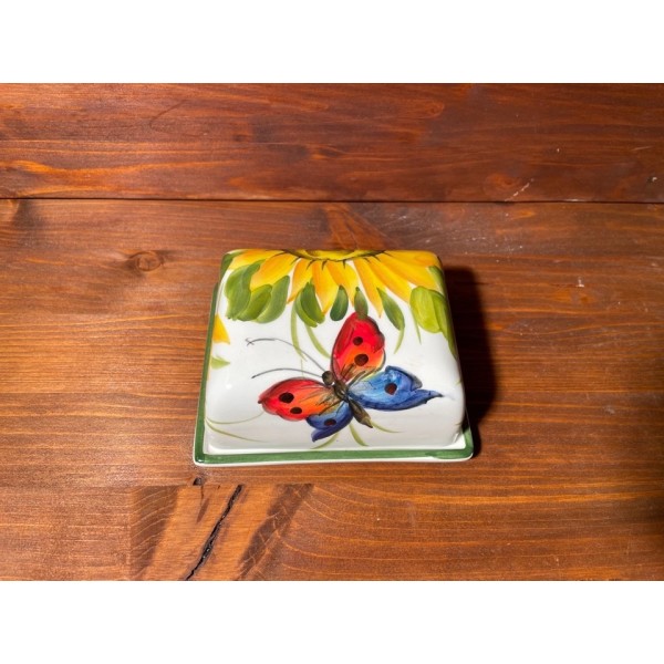 Butter dish - Sunflower and Butterfly