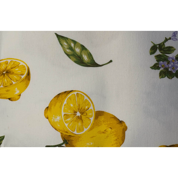 Tovaglia in Cotone Limoni e Fiori viola