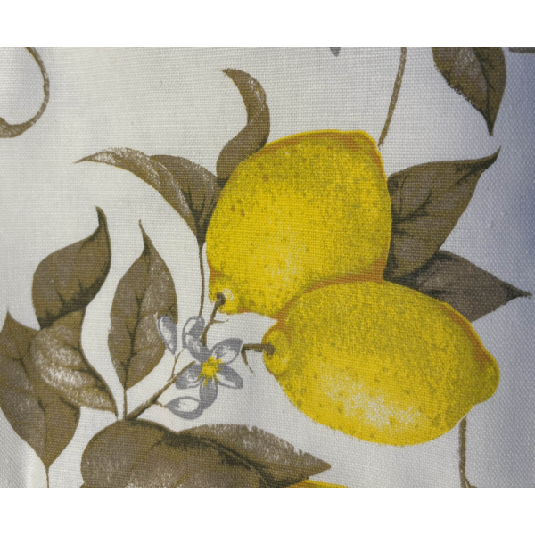 Tovaglia in Cotone Limoni e Fiori Bianchi