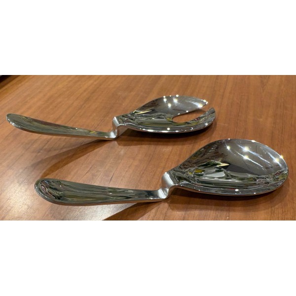 Salat Besteck Knoblauch Peperoni Oliven Inox und Keramik