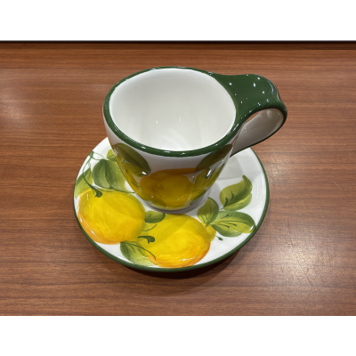 Rustic Caffè Espresso Cup decorated with Lemons