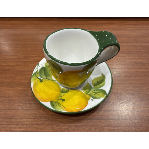 Rustic Caffè Espresso Cup decorated with Lemons