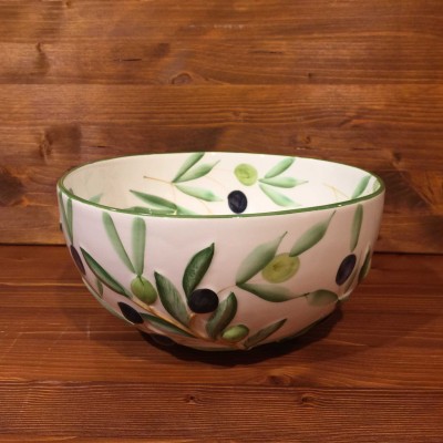 Sfera Olive bowl inside painted, outside relief