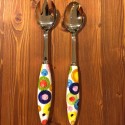 Couple Salad Stainless Steel and Ceramic Rustic Rims